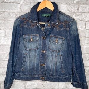 Ralph Lauren genuine VINTAGE Denim Jacket SZS
embroidered,embellished 98% Cotton